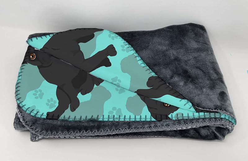 Manta viaje suave con bolsa perro negro para camping y playa