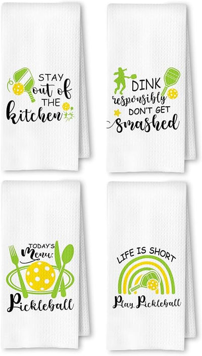 Set 4 toallas cocina regalos pickleball decoración