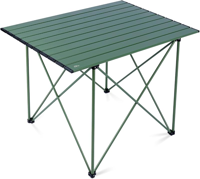 Mesa plegable camping compacta ultraligera verde XL