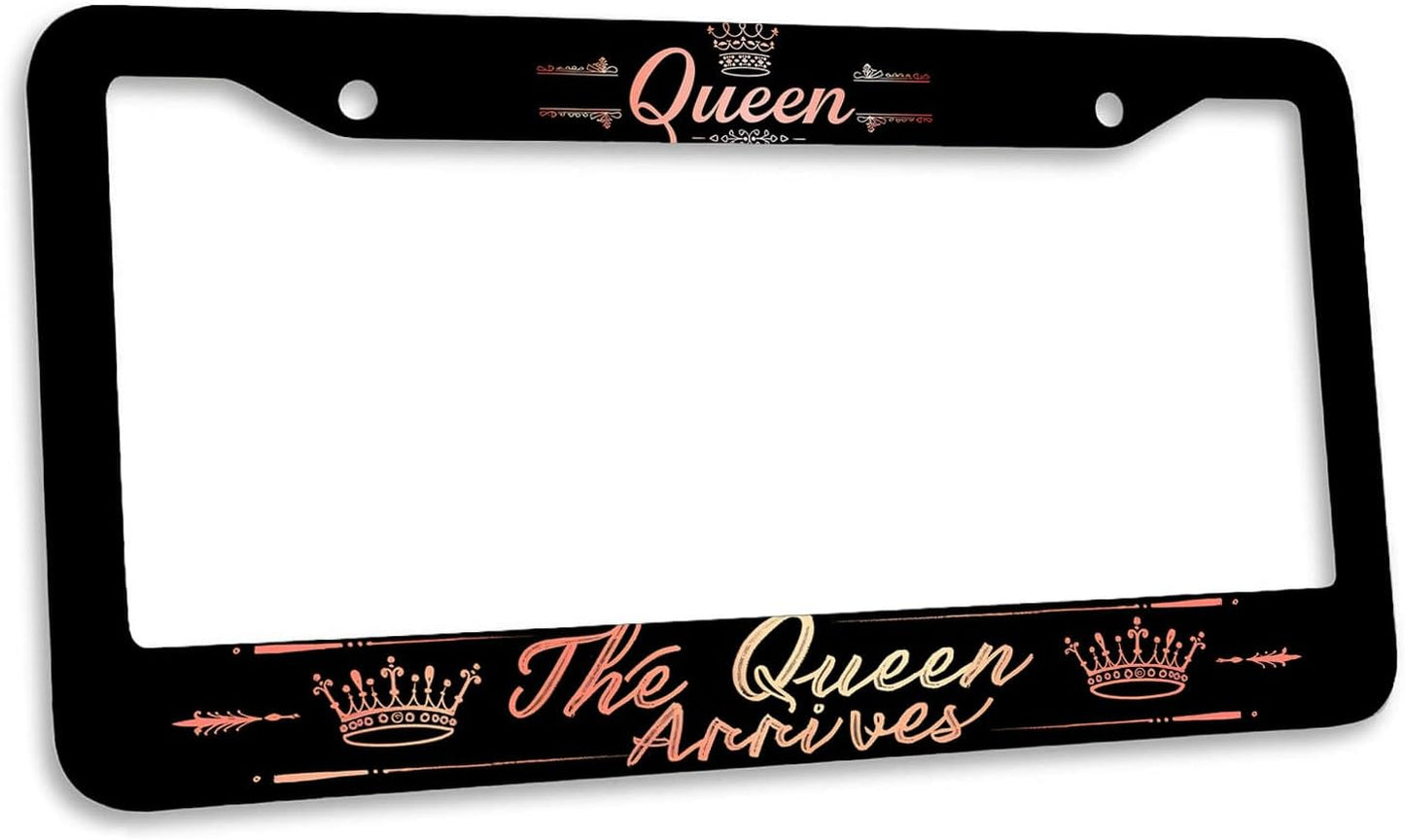 Marco placa matrícula acero inox 2 pzas diseño The Queen