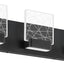 Luz de tocador LED baño 3 luces 6000K negra moderna