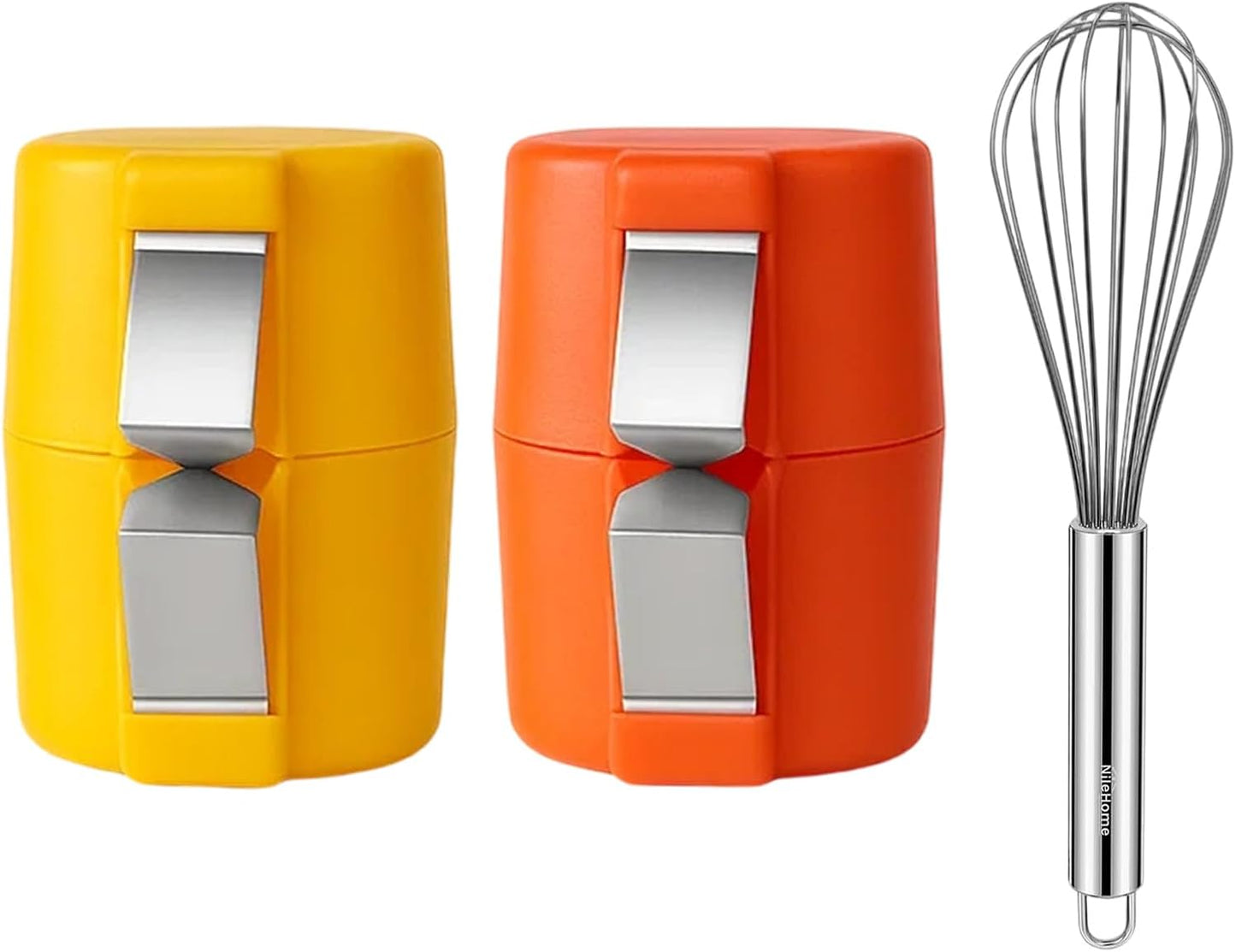 Set 3 Abridores Huevos con Batidora Acero Inox