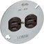 Receptáculo dúplex 15A 125V cubierta metálica 4pulg marrón