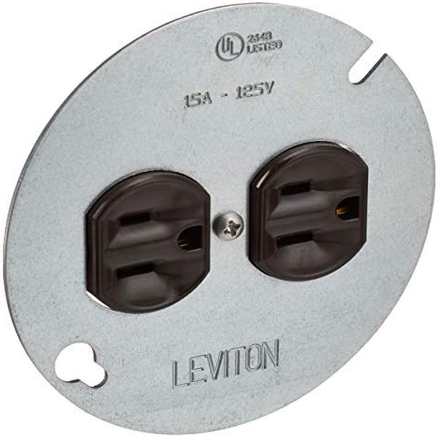 Receptáculo dúplex 15A 125V cubierta metálica 4pulg marrón