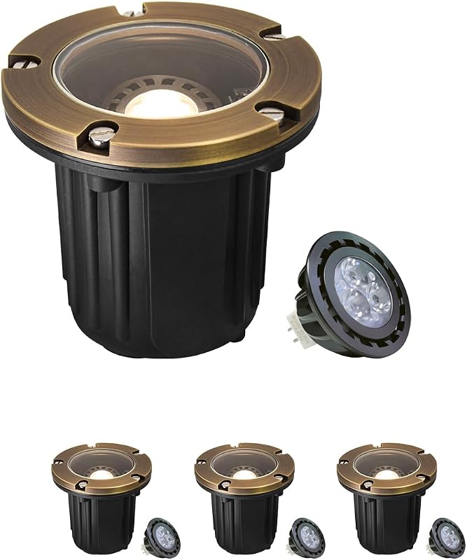 Luces empotradas paisajisticas 12V con cubierta latón
