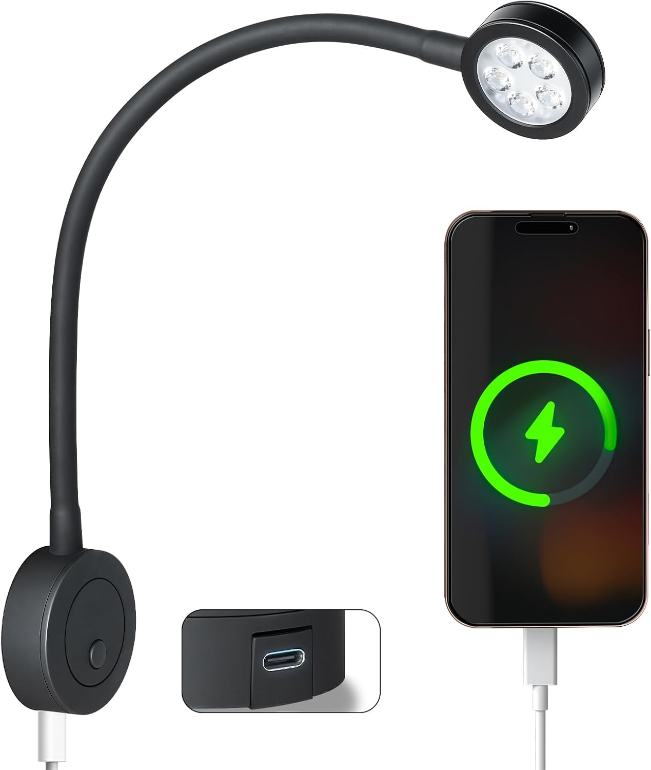 Luz LED 12V para RV camión con interruptor y Type-C