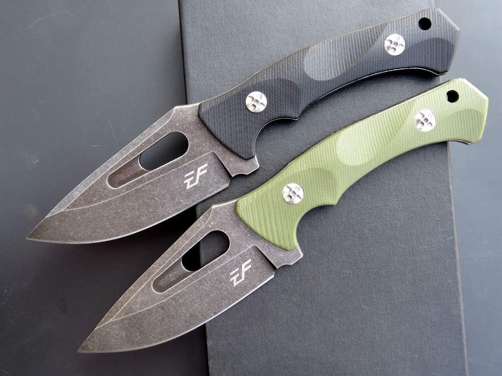 Cuchillo campo acero D2 mango G10 funda Kydex verde