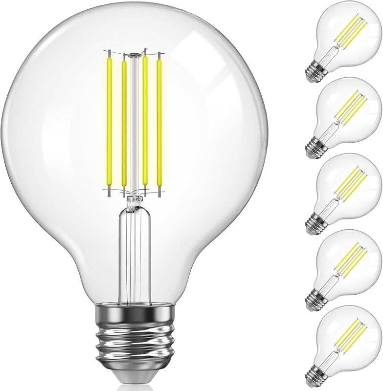 6 Bombillas LED G25 E26 Vidrio Vintage