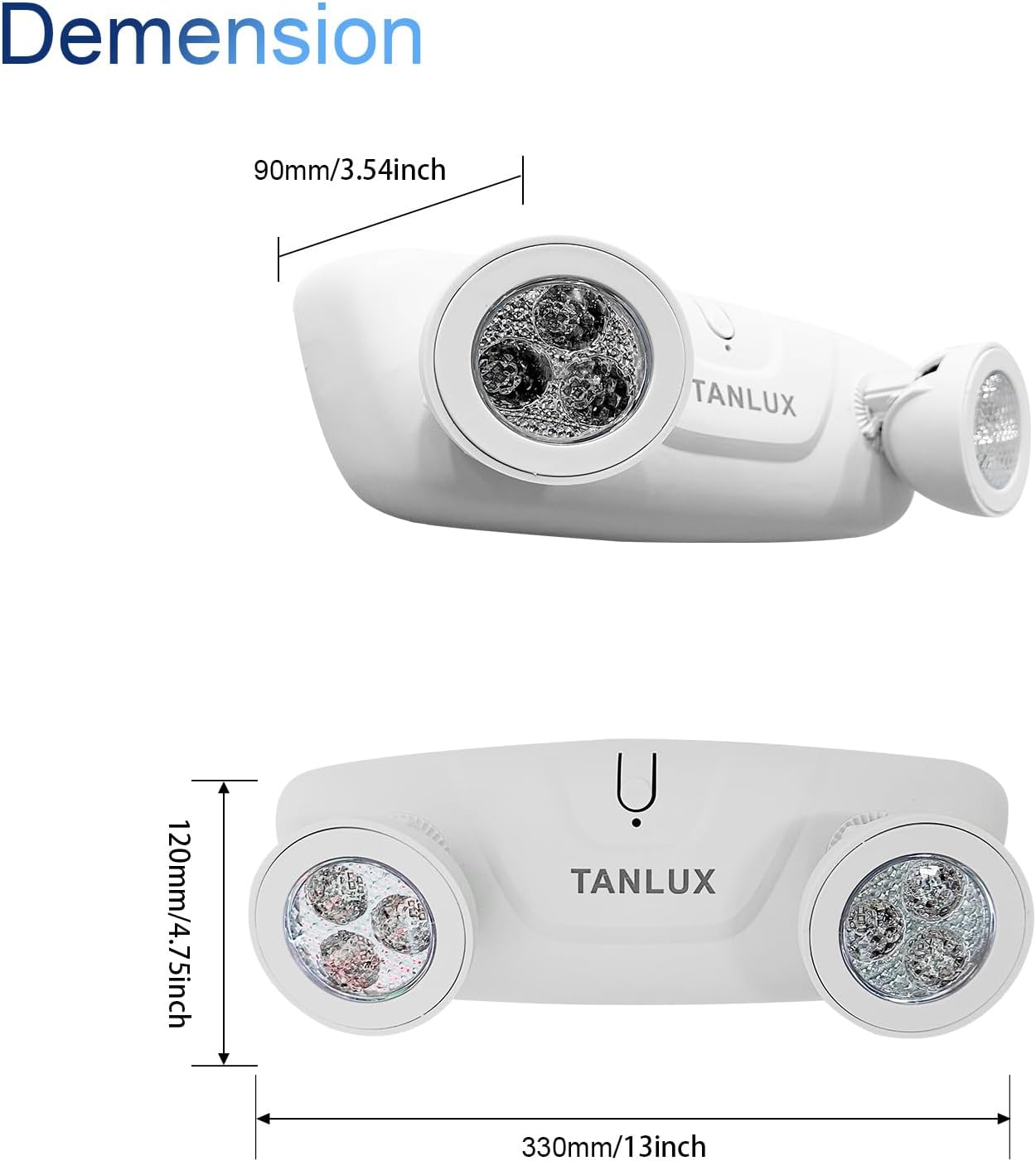 Luces emergencia LED batería 2 cabezales 6 pzas