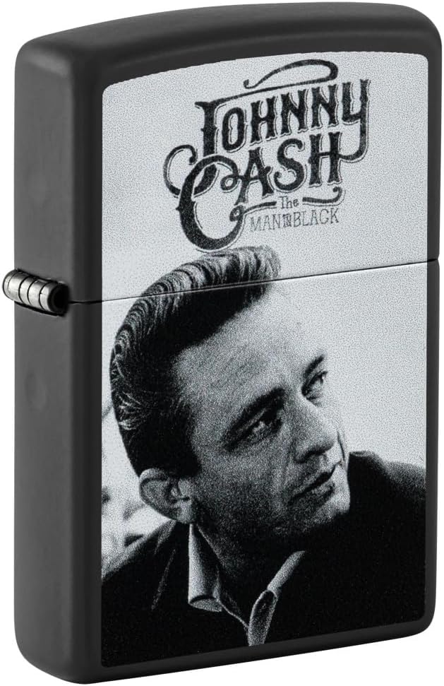 Encendedor bolsillo negro mate Johnny Cash