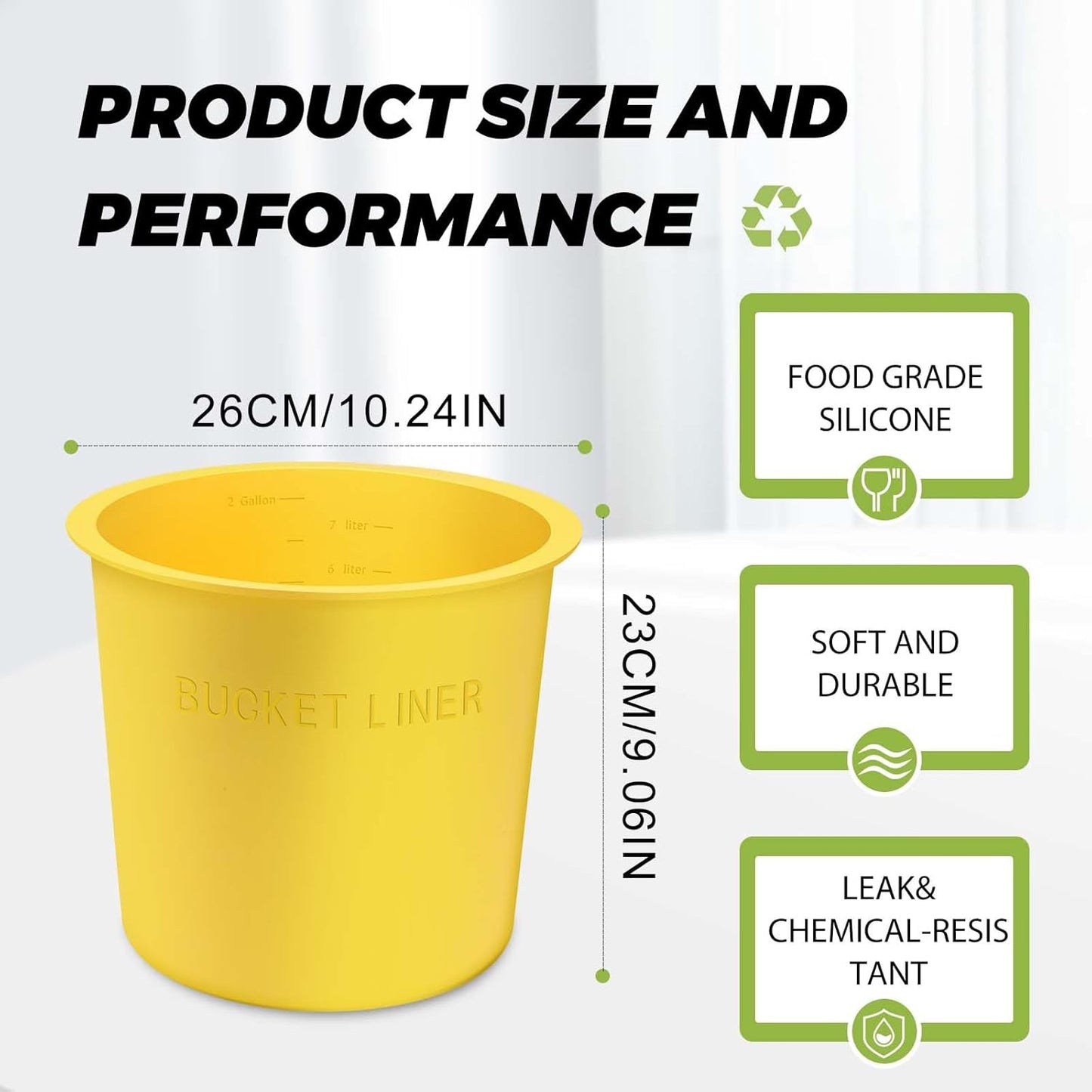 Recipiente silicona 2gal reutiliz. para alimentos y pintura