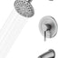 Set grifo bañera y ducha níquel cepillado 6 pulverizadores