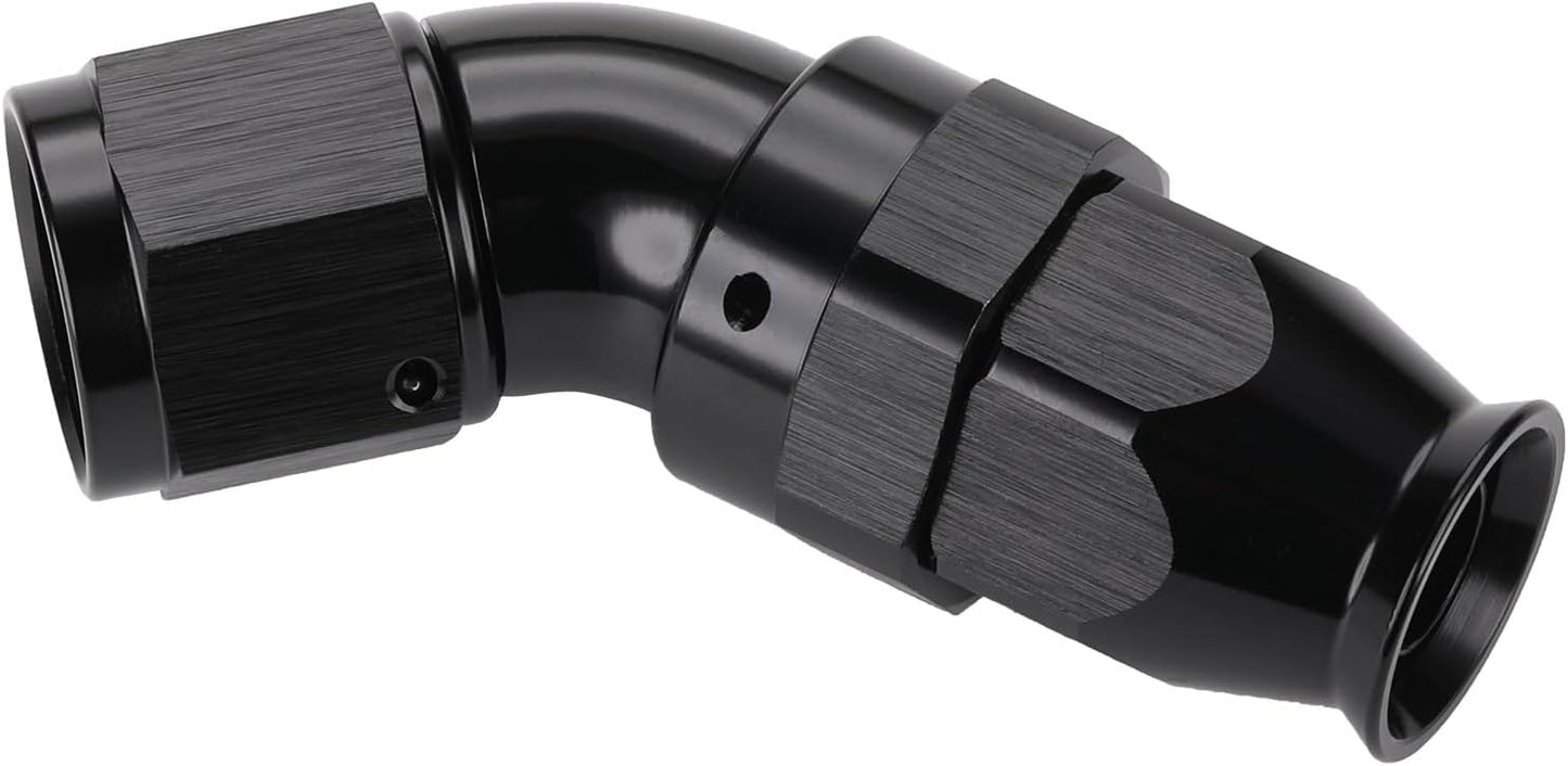 Codo Giratorio Aluminio Negro 10AN PTFE 45 Grados