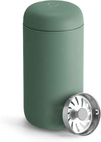 Taza viaje acero inox 12oz aislamiento vacío verde ahumado