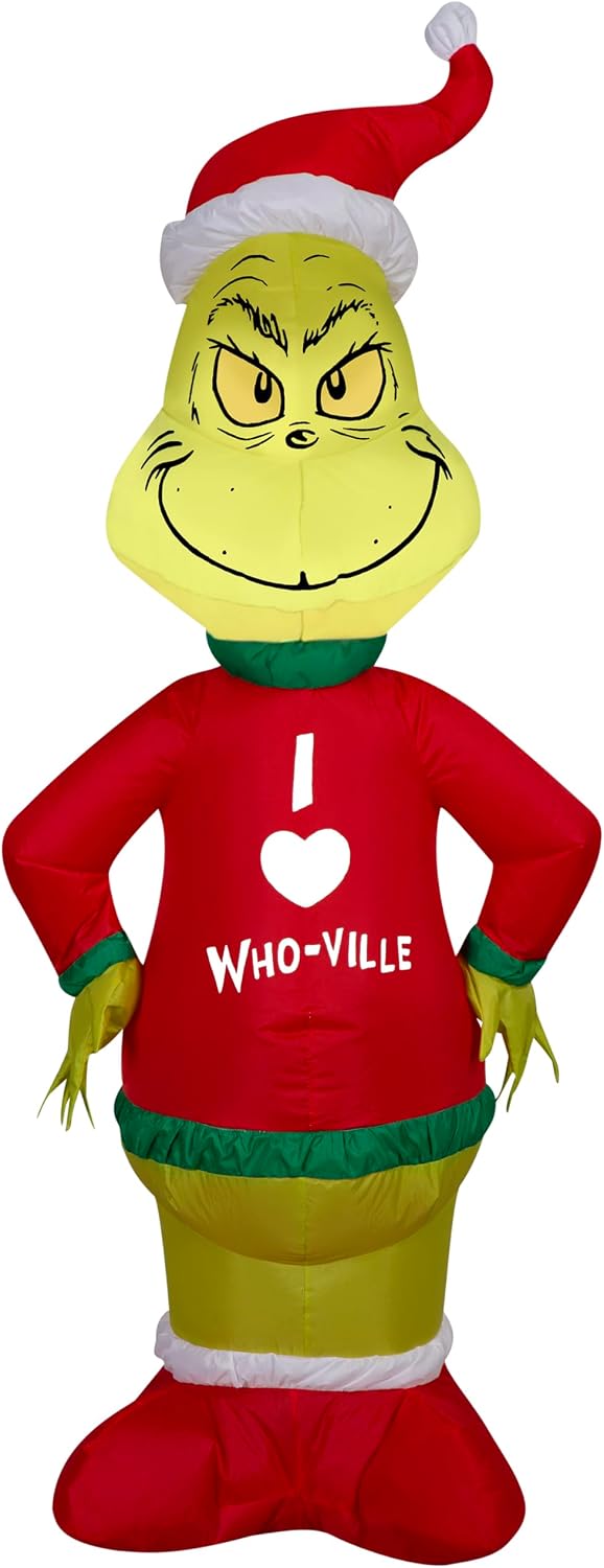 Suéter inflable navideño Grinch 4ft multicolor
