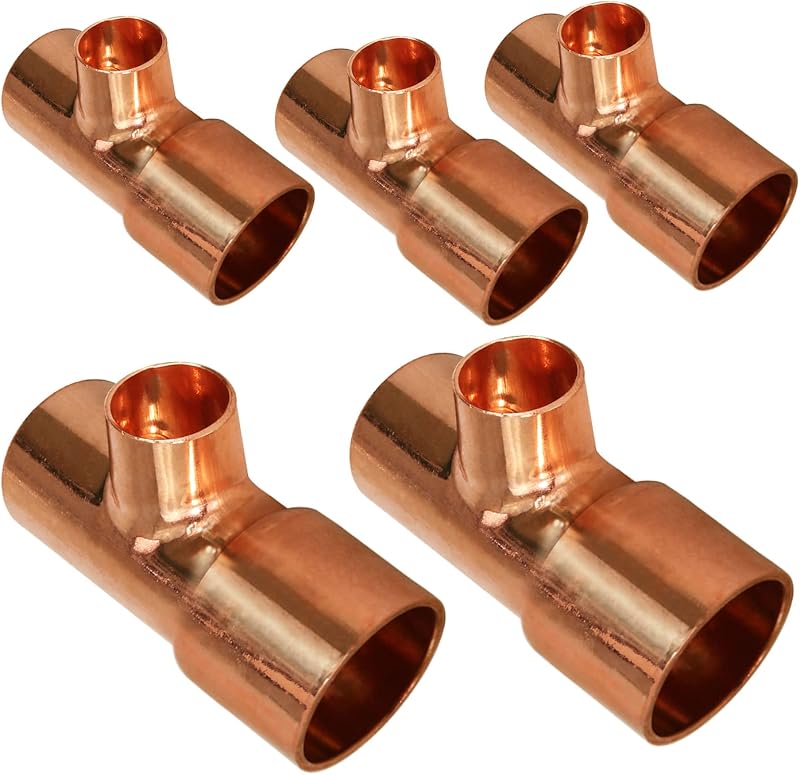Pack 5 Reductores T Cobre 2-1/2x2x1/2