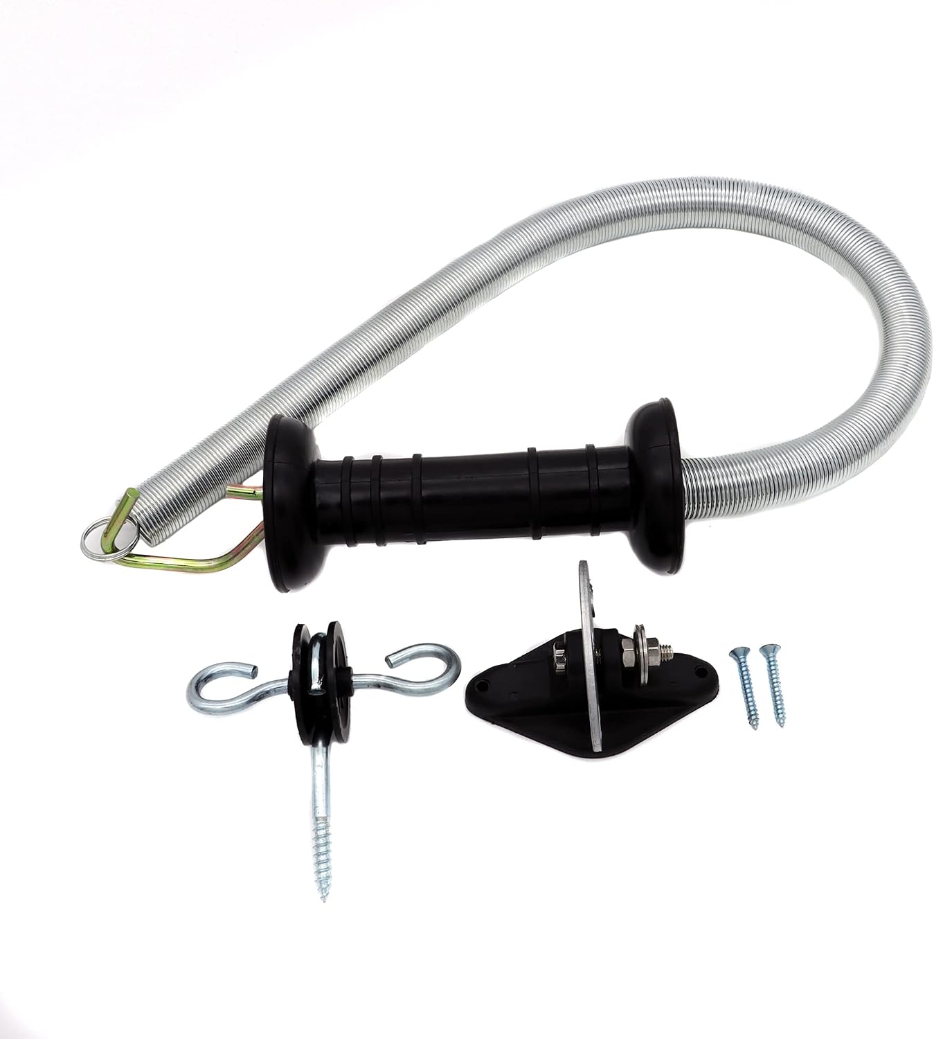 Kit manijas puerta resorte valla eléctrica 16ft negro