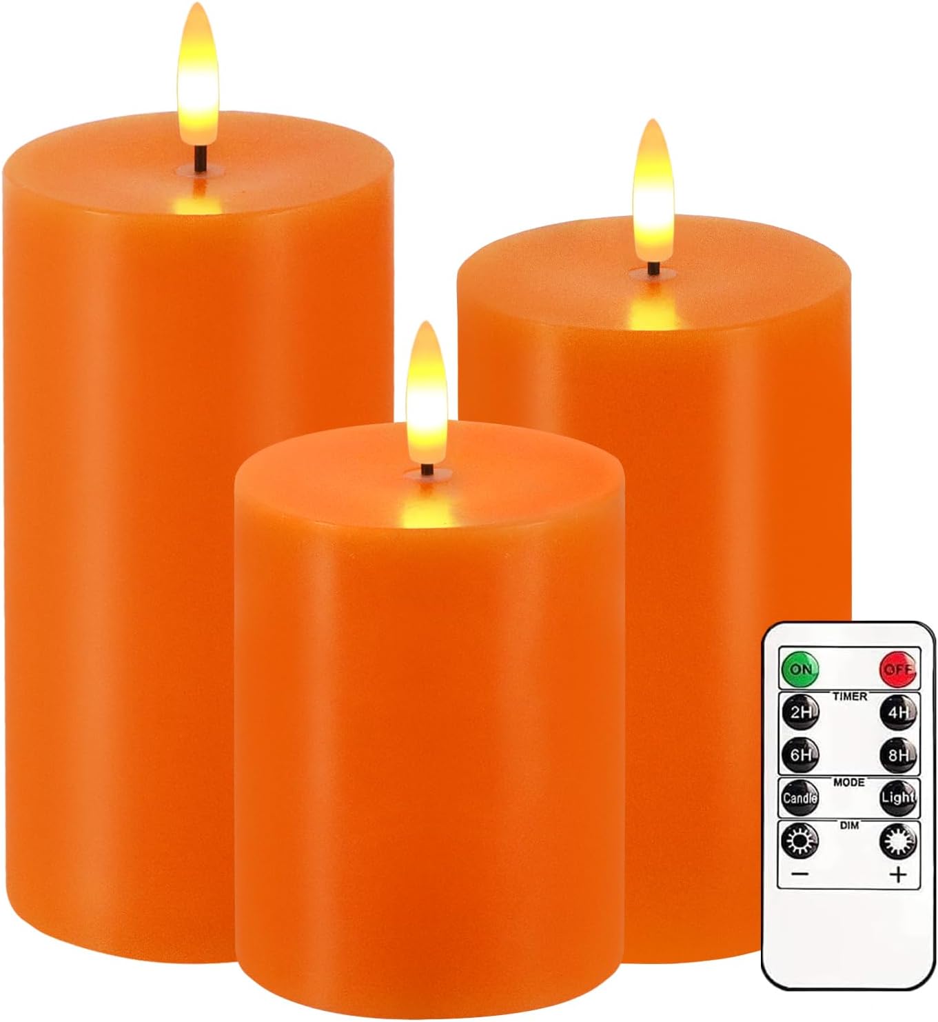 Velas LED parpadeantes sin llama 3 en 1 con control