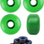 Ruedas patineta 2.205" espaciadores ABEC 7 rodamientos verde