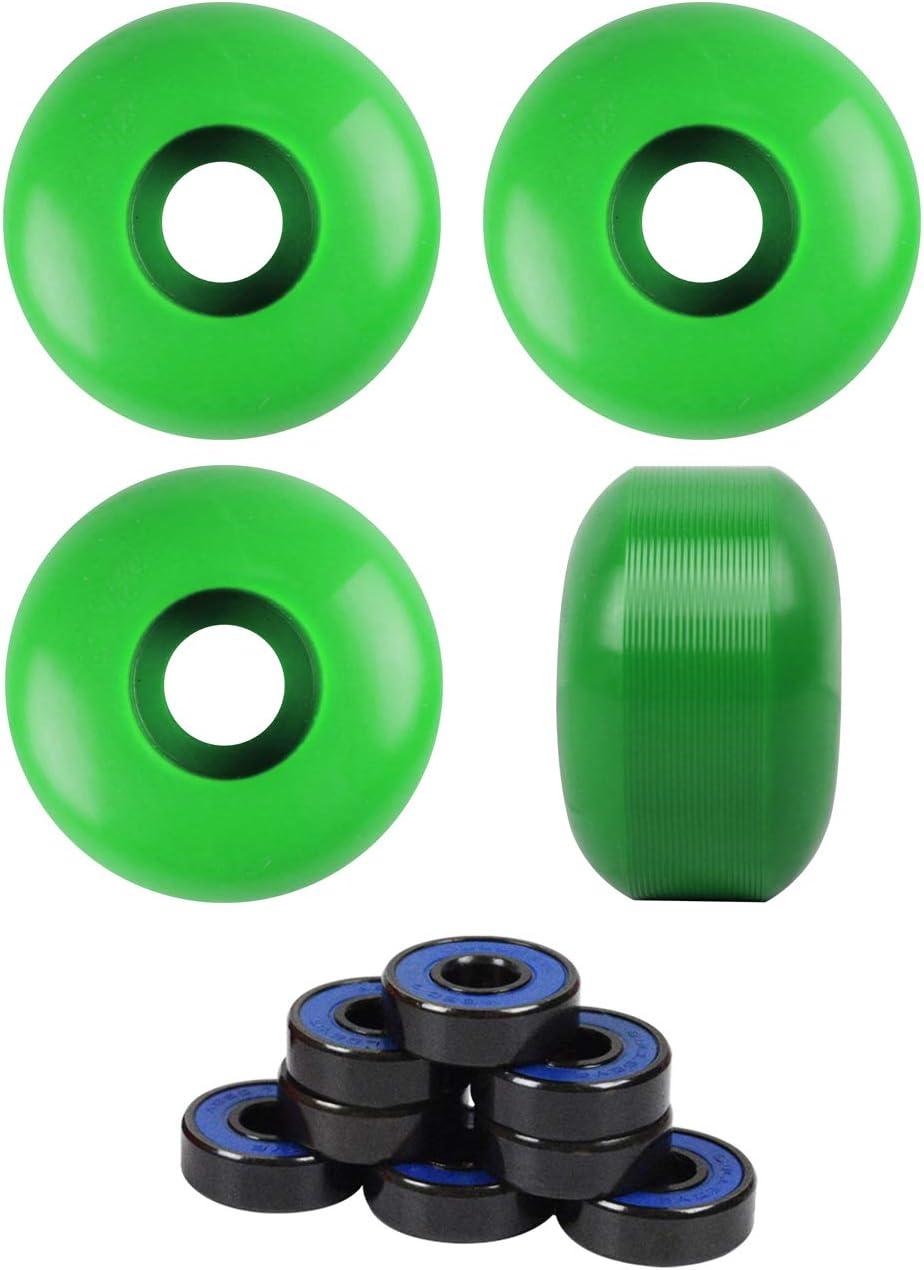 Ruedas patineta 2.205" espaciadores ABEC 7 rodamientos verde
