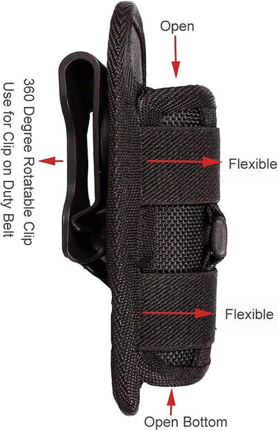 Funda táctica linterna 18650 con clip 360 grados
