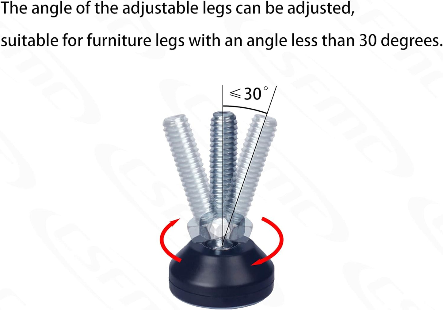 Nivelador muebles patas giratorias PTFE vástago 1/4-20