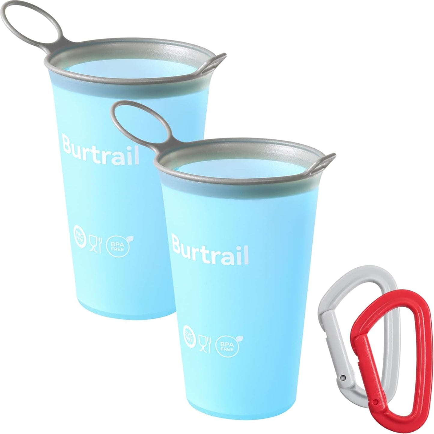 2 Pzas Vaso TPU Plegable Reutilizable 6.8oz Azul