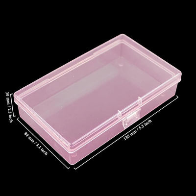 8 Contenedores Plástico Rosa 5.3x3.1x1.2pulg con Tapas Bisagras