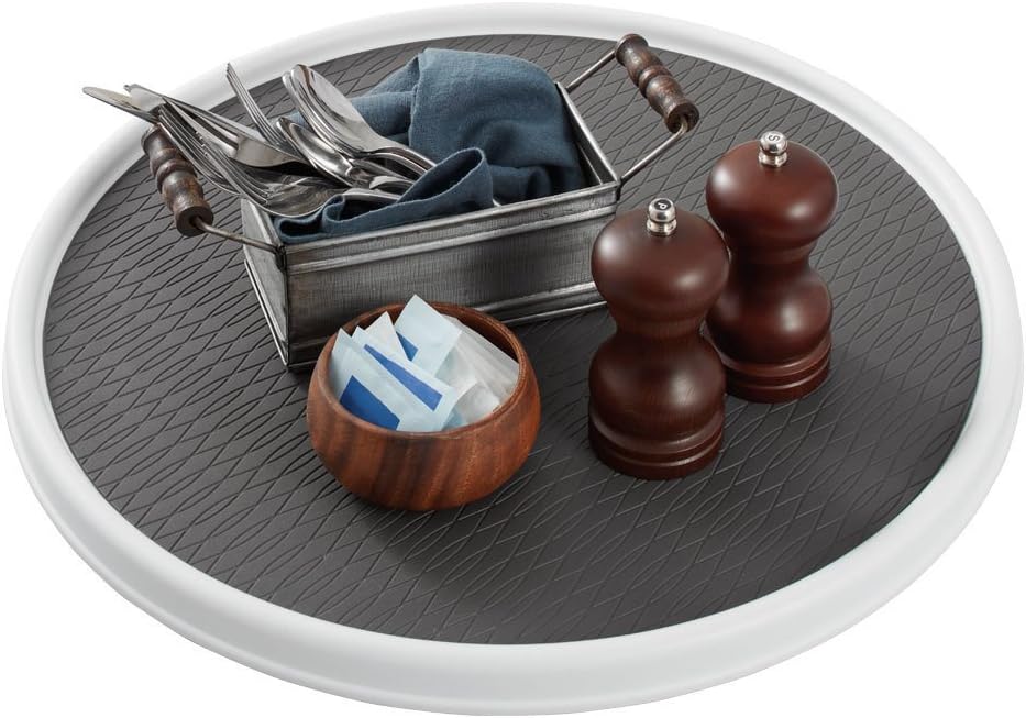 Gabinete despensa antiderrap Lazy Susan 18" blanco/gris