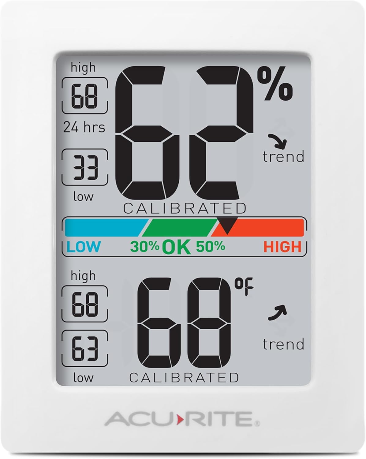 Higrómetro digital para interiores 3x2.5" blanco