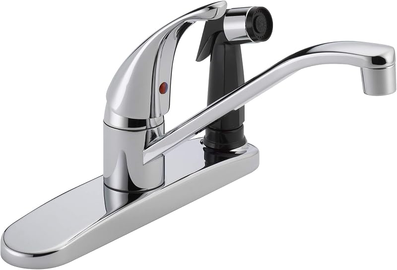 Grifo cocina una manija rociador lateral cromado