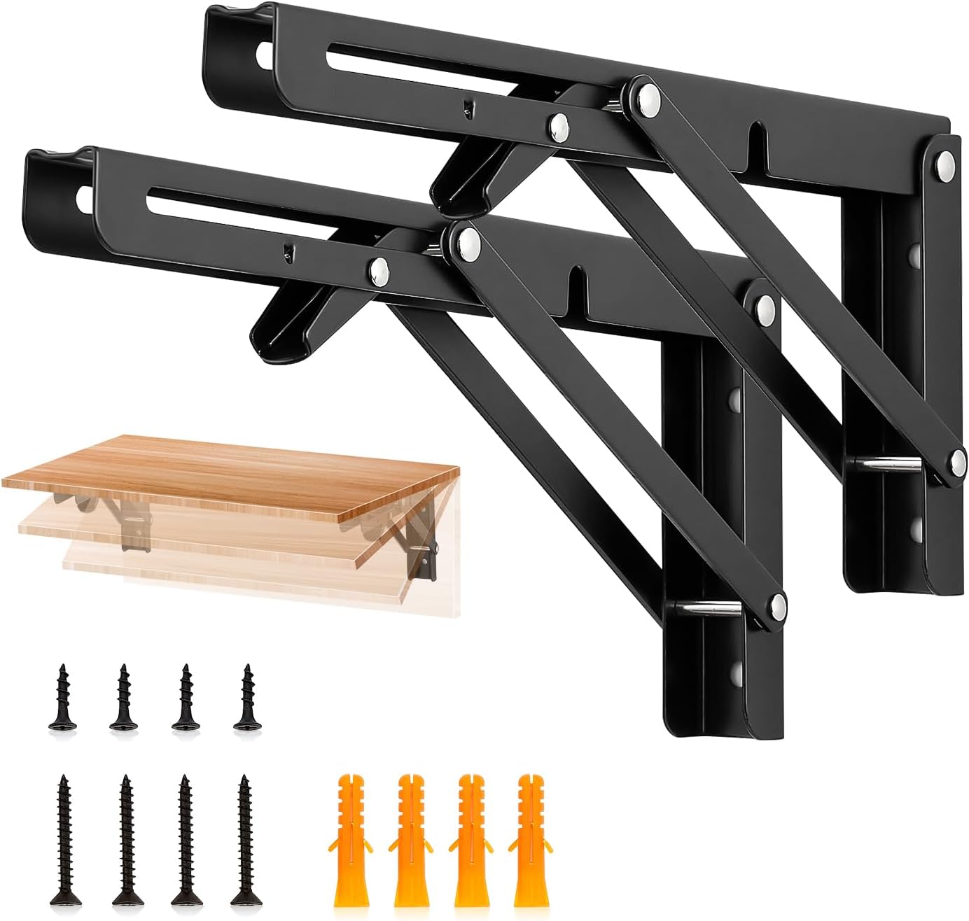 Soportes plegables pared mesa 10" acero 4uds