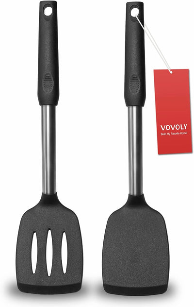 2 Pack Espátulas Silicona con Mango Acero Inox