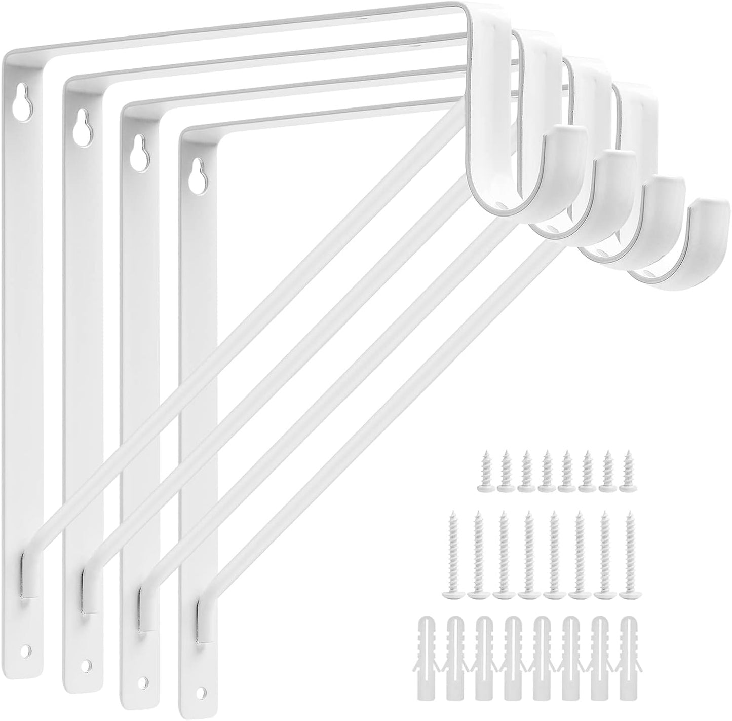 4 Soportes Blancos para Barra Armario 11x11"