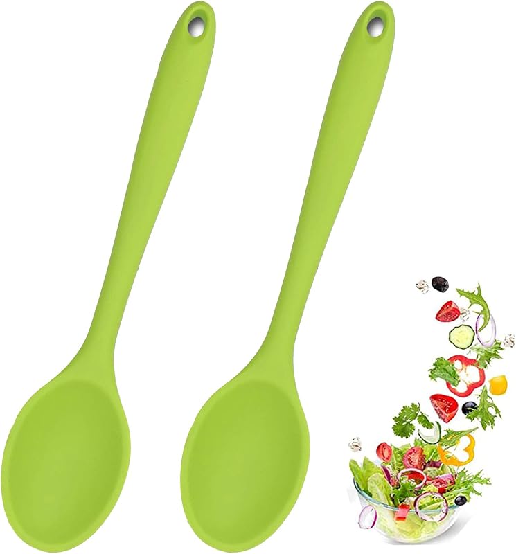 2 Pzas Cucharas Silicón para Mezclar Verde