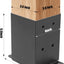 Base poste valla 4 pzas 3.5x3.5 pulg anclaje negro