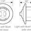 Luz LED sellada ámbar 1" bisel plástico cromado