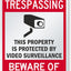 Cartel seguridad No Trespassing con perros negro/rojo