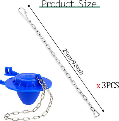 3 Pzas Cadena Inodoro Acero Inox Universal con Gancho