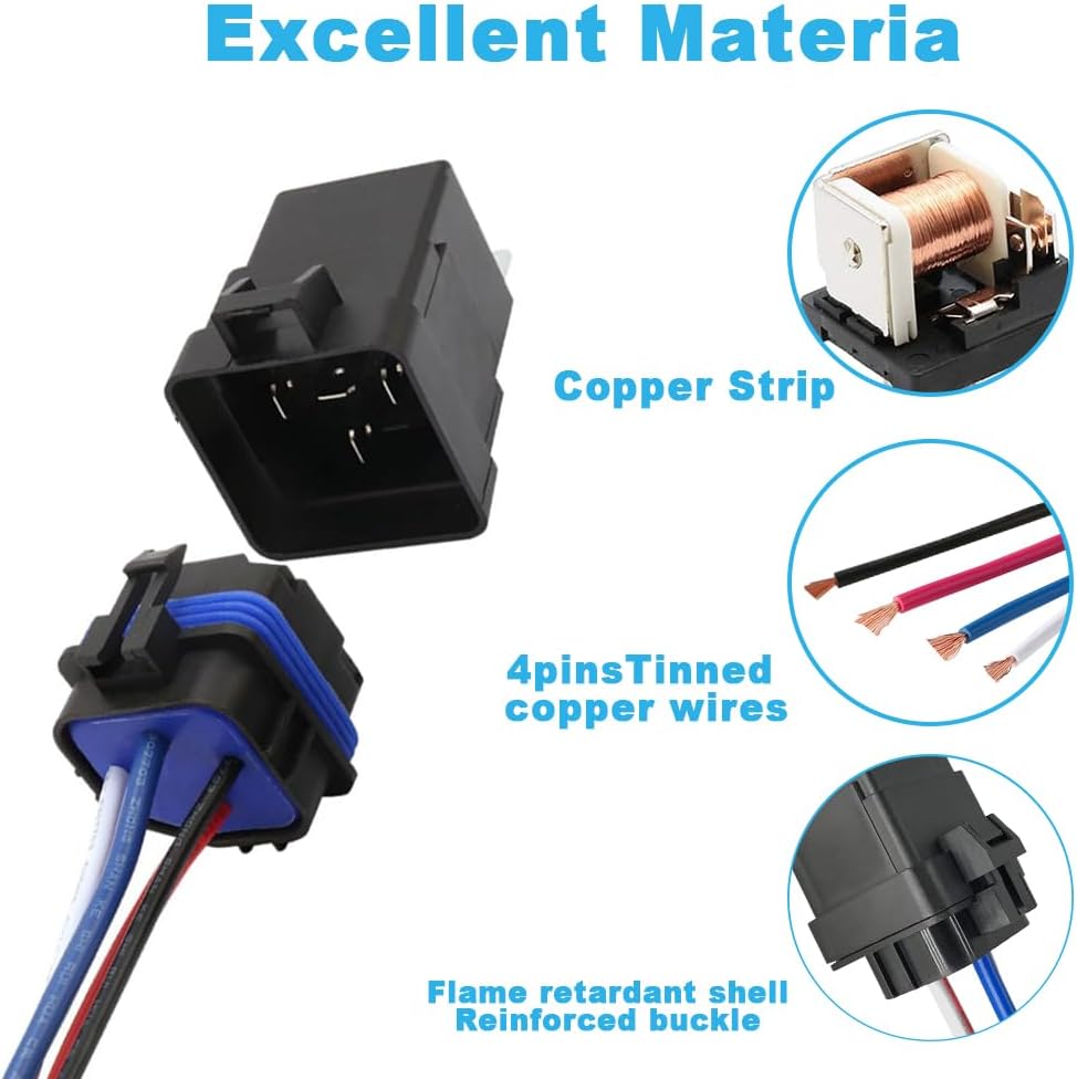 Set 2 Relés Automotrices 12V 40/30A 14 AWG Impermeable