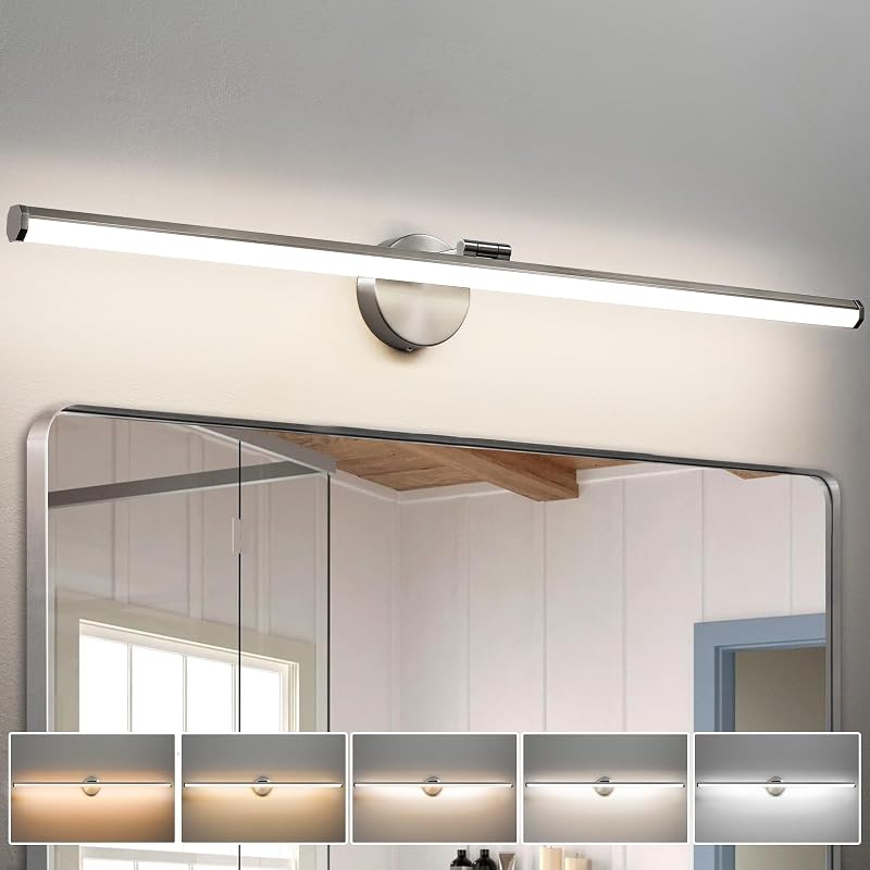 Luz baño LED níquel cepillado 39pulg regulable 5CCT
