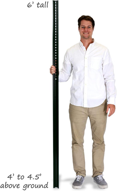 Poste señalización en U acero esmaltado 6ft Pack 5