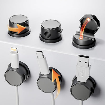 Soporte cables magnéticos giratorios ajustables adhesivos