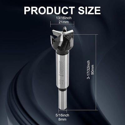 Set brocas Forstner 21mm carburo YG8 para madera y plástico