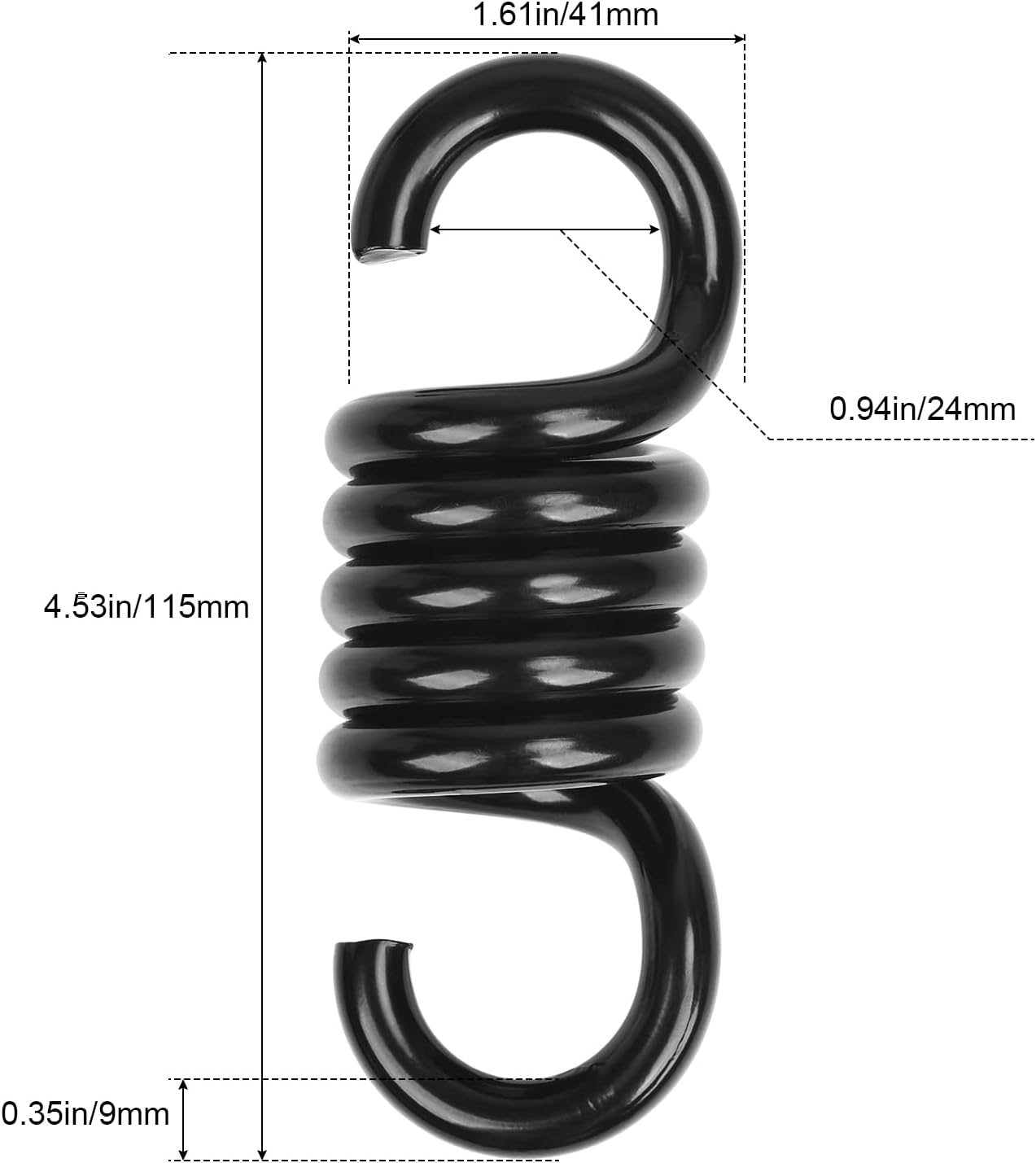 Gancho resorte hamaca suspensión 880lb color negro