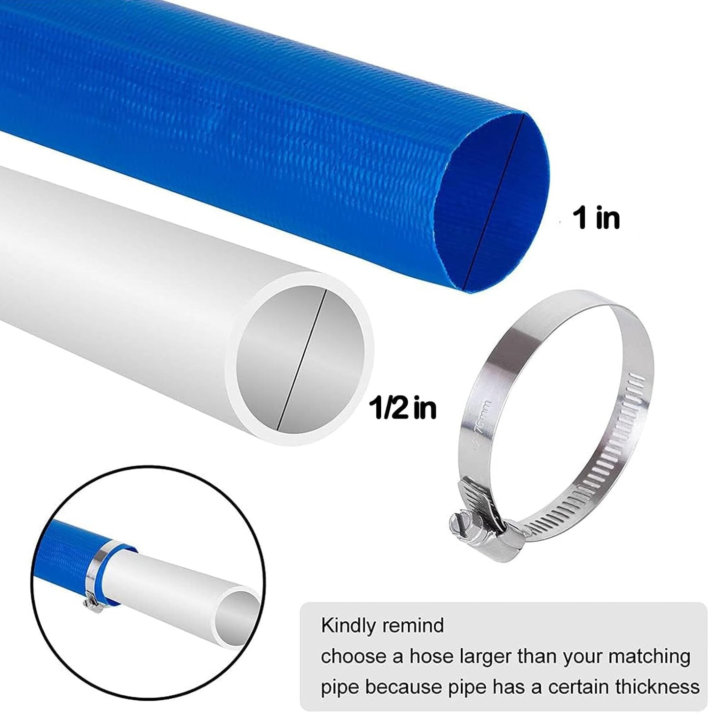 Manguera plana 1" x100ft resistente piscinas enterradas