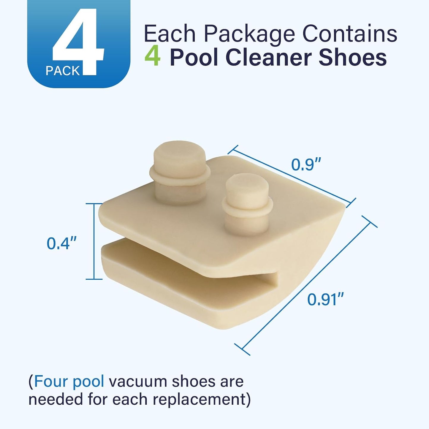 Kit zapatos aspiradora piscina Hayward 4 Pzas