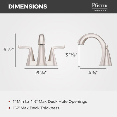 Grifo lavabo baño 4pulg 2 manijas 3 agujeros níquel