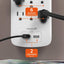 Protector sobretensiones 6 tomas 1200J 2 USB 1875W con tierra