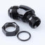 Adaptador flujo completo aluminio negro 45 grados